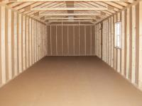 12x32 Front Entry Peak Storage Shed Interior