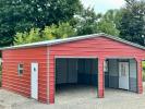 24 x 25 Fully Enclosed 2-Door Carport